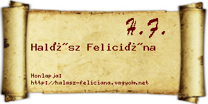 Halász Feliciána névjegykártya